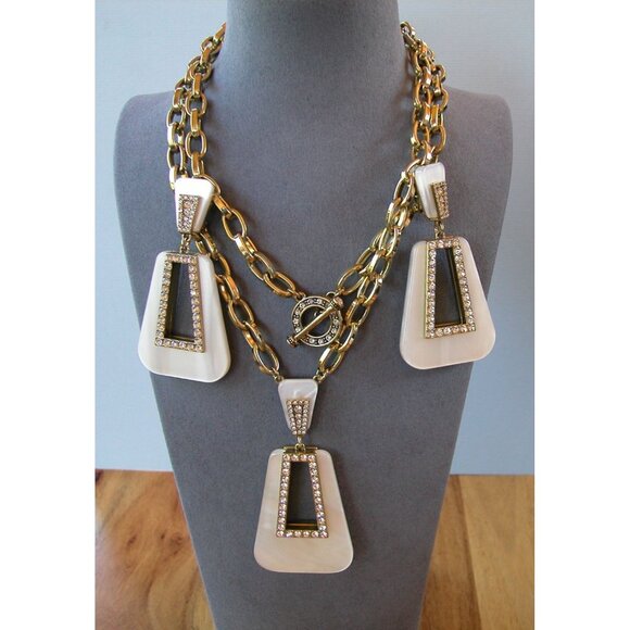 Heidi Daus Gold-Plated Chain Necklace & Earrings Set With Crystal Accents & Moth - Picture 2 of 5